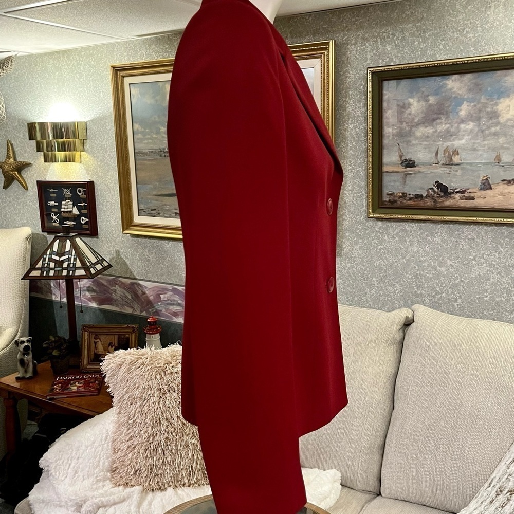 Vintage CASUAL CORNER Burgundy‎ Red Blazer Jacket Women's Size 2 Business Casual - Picture 5 of 12